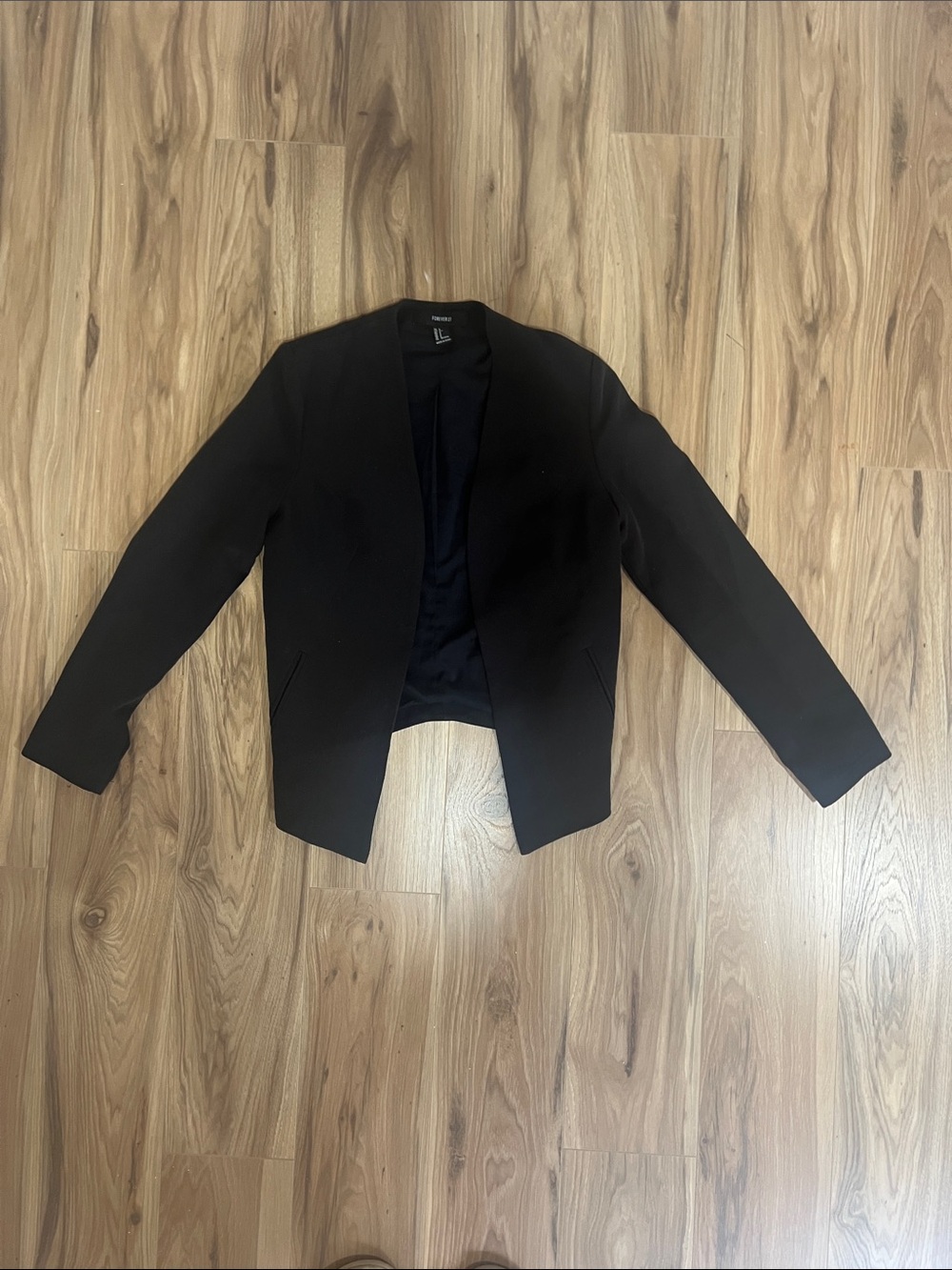 Forever 21 Classic Black Open-Front Blazer Jacket